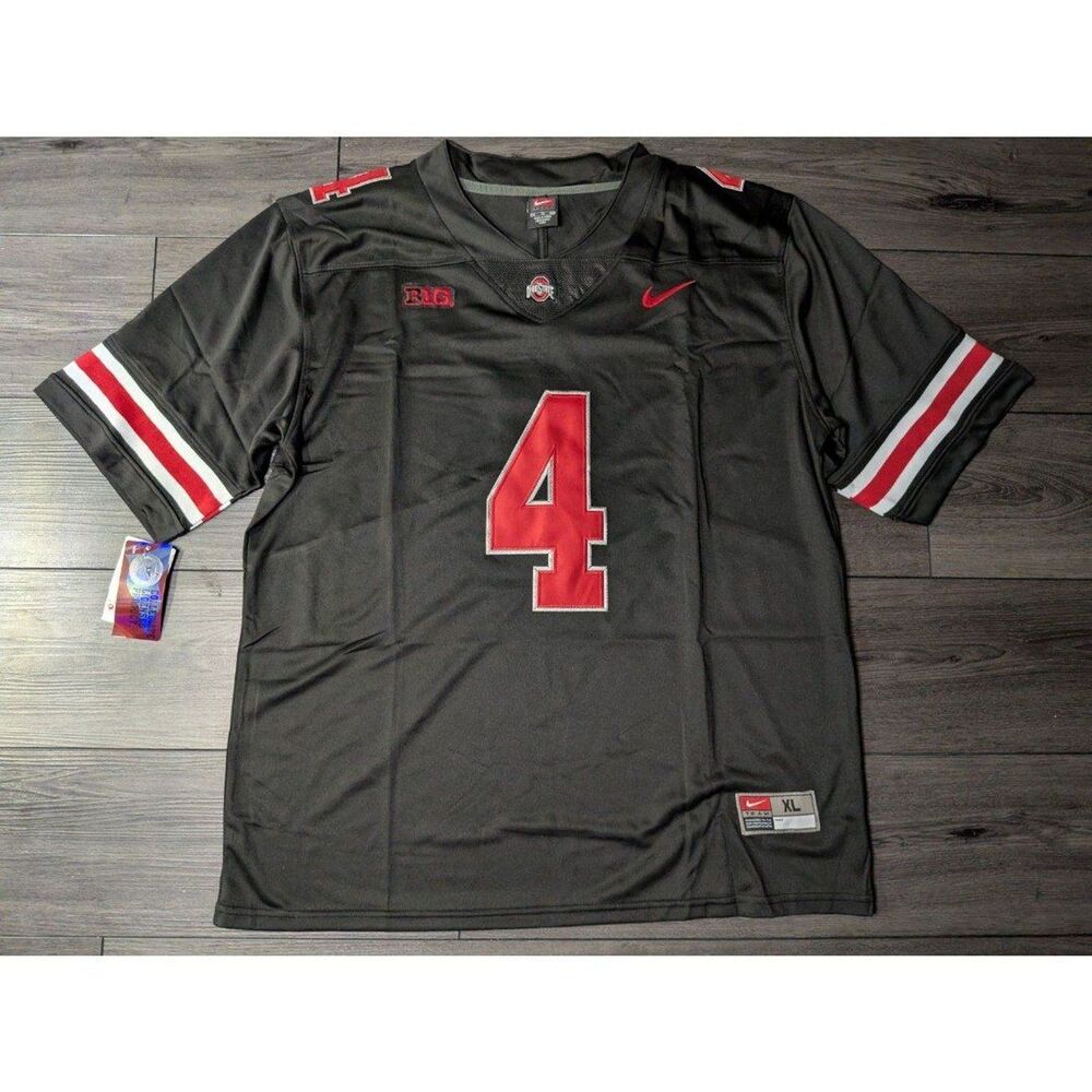 Jeremiah Smith #4 Ohio State Buckeyes BLACKOUT Stitched Men's Jersey XXL 2XL